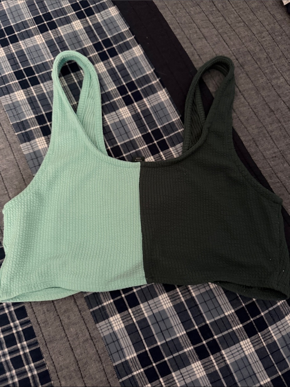 wild fable Reversible Ribbed Bralette — Forest Green & Mint - Picture 3 of 3